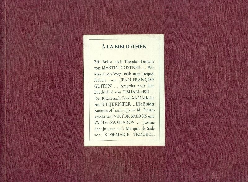 A la bibliothek | Immagine principale