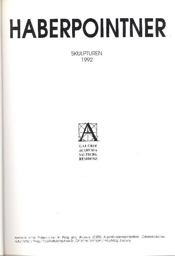 Alfred Haberpointner. Skulpturen 1992 | Immagine principale