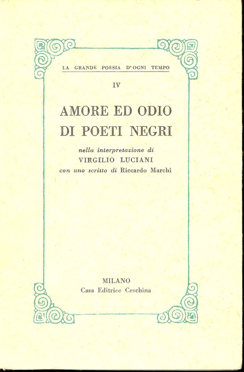 Amore ed odio di poeti negri | Immagine principale