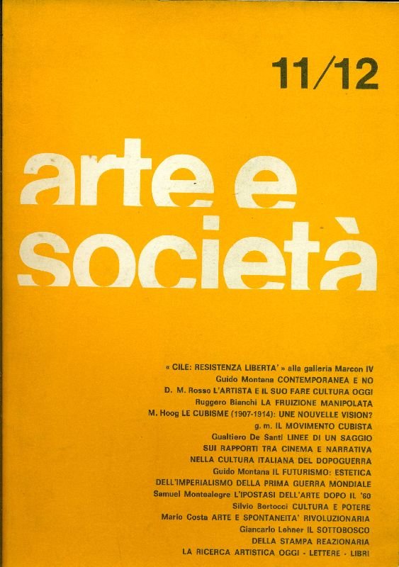 Arte e Società. Anno III, N 11-12, Gennaio-Aprile 1974 | Immagine principale