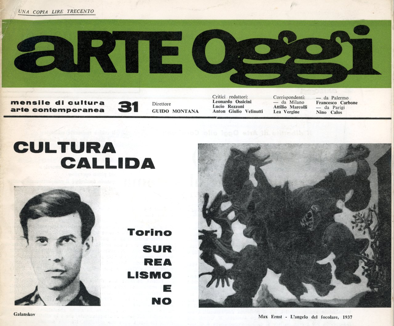 Arte oggi. Periodico di cultura, Anno IX, Dicembre 1967, n. … | Immagine principale