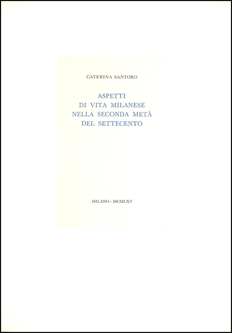 Aspetti di vita milanese nella seconda metà del Settecento | Immagine principale