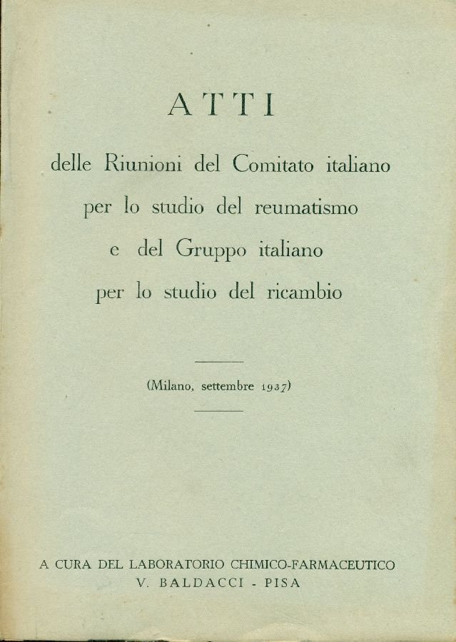Atti delle Riunioni del Comitato italiano per lo studio del … | Immagine principale