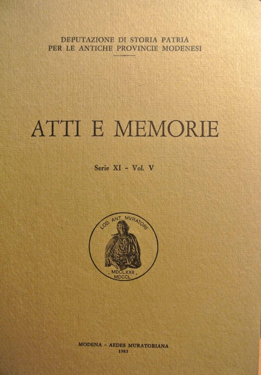 ATTI e MEMORIE - SERIE XI - VOL. V | Immagine principale