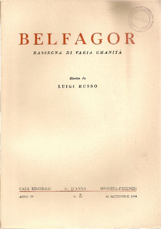 Belfagor. Settembre 1949 | Immagine principale