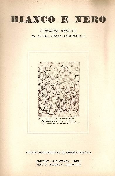 Bianco e Nero. Anno IX, Numero 6, Agosto 1948 | Immagine principale