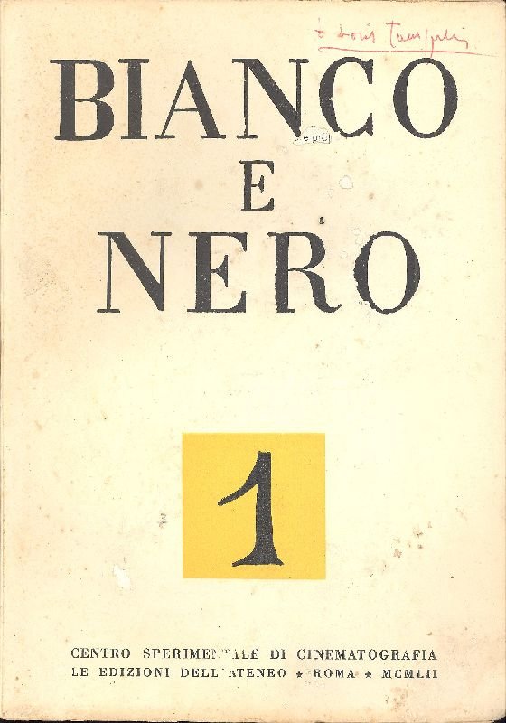 Bianco e Nero. Anno XIII, Numero 1, Gennaio 1952 | Immagine principale