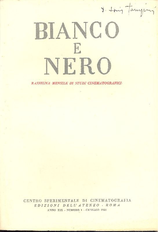 Bianco e Nero. Anno XIX, Numero 1, Gennaio 1958 | Immagine principale