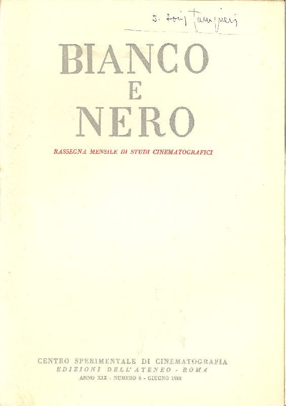 Bianco e Nero. Anno XIX, Numero 61, Giugno 1958 | Immagine principale