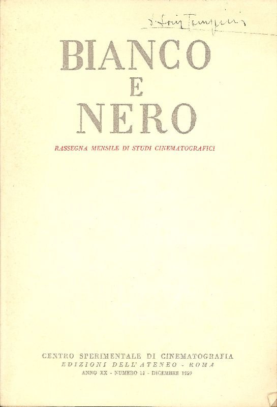 Bianco e Nero. Anno XX, Numero 12, Dicembre 1959 | Immagine principale