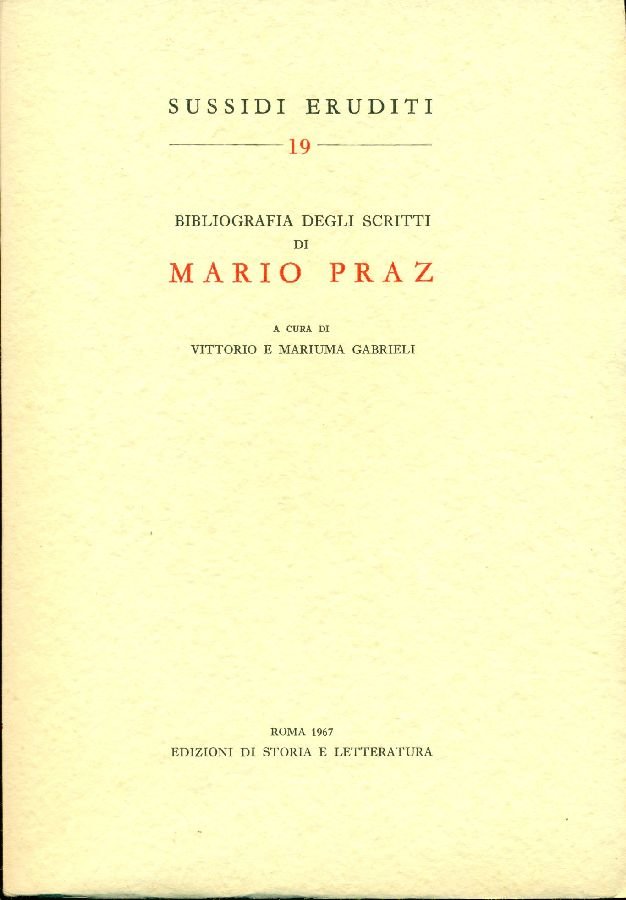 Bibliografia degli scritti di Mario Praz | Immagine principale