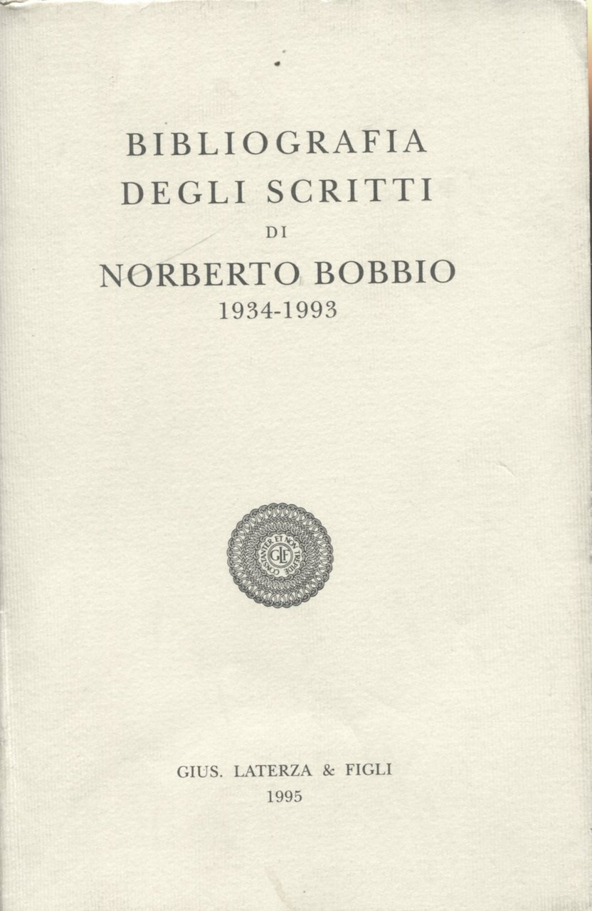 Bibliografia degli scritti di Norberto Bobbio 1934-1993 | Immagine principale