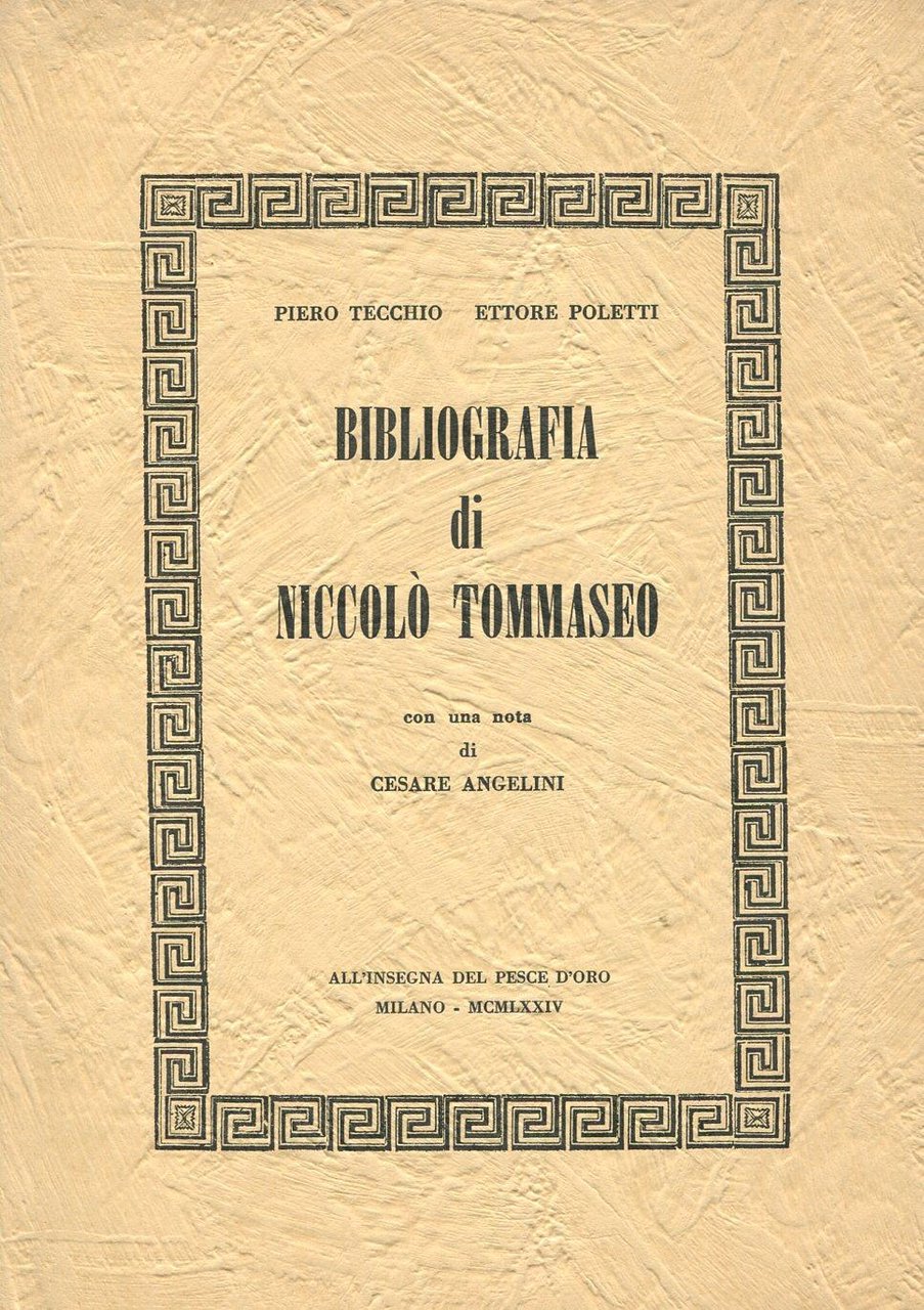 Bibliografia di Niccolò Tommaseo | Immagine principale