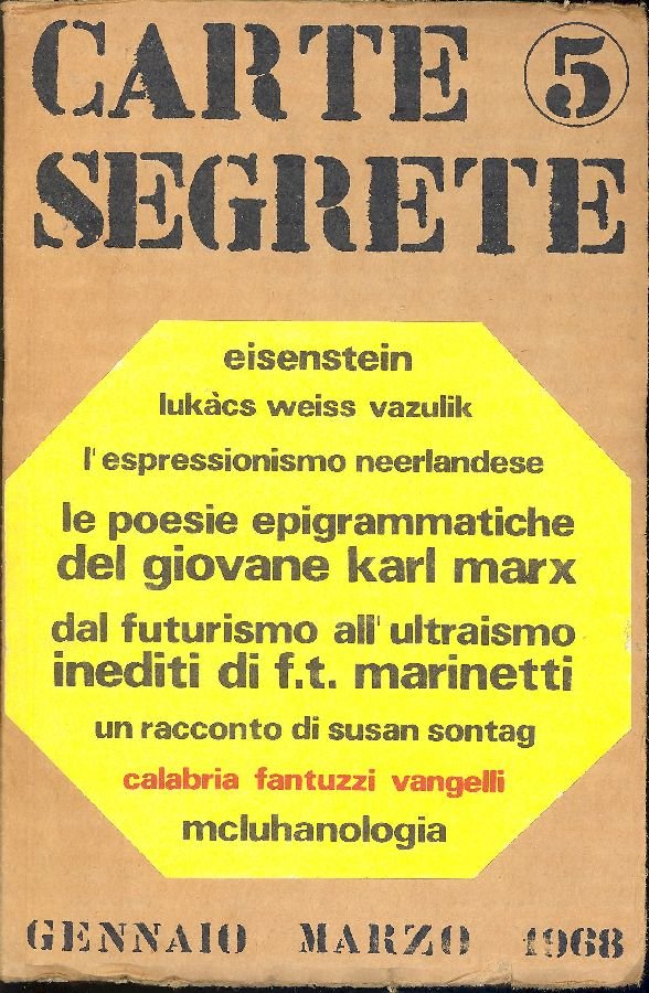 Carte Segrete. Gennaio - Marzo 1968. N. 5 | Immagine principale