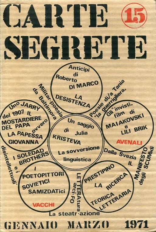 Carte Segrete. Gennaio - Marzo 1971, n. 15 | Immagine principale