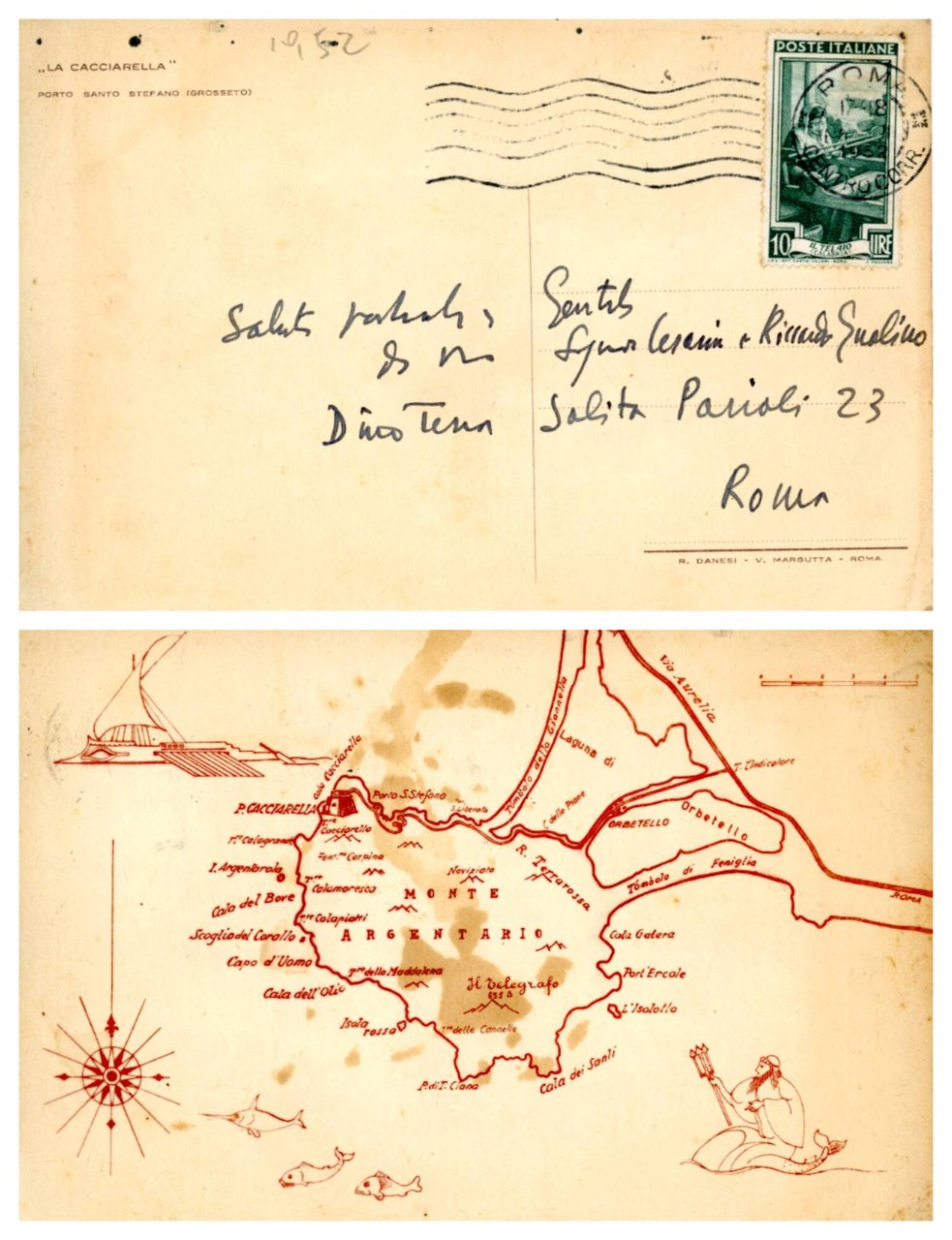 Cartolina postale autografa inviata a Cesarina e Riccardo Gualino | Immagine principale