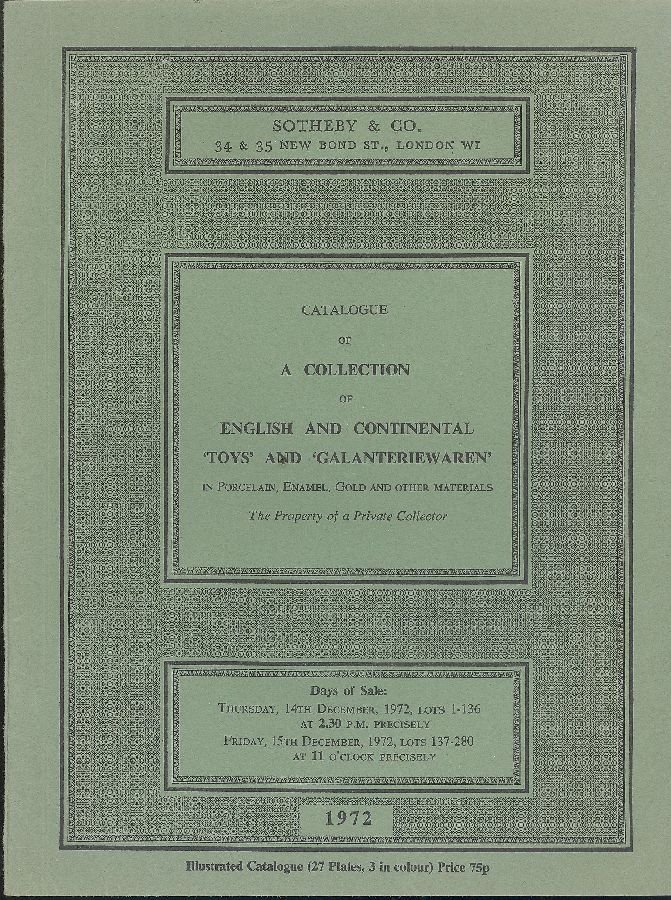 Catalogue of a collection of English and continental toys and … | Immagine principale