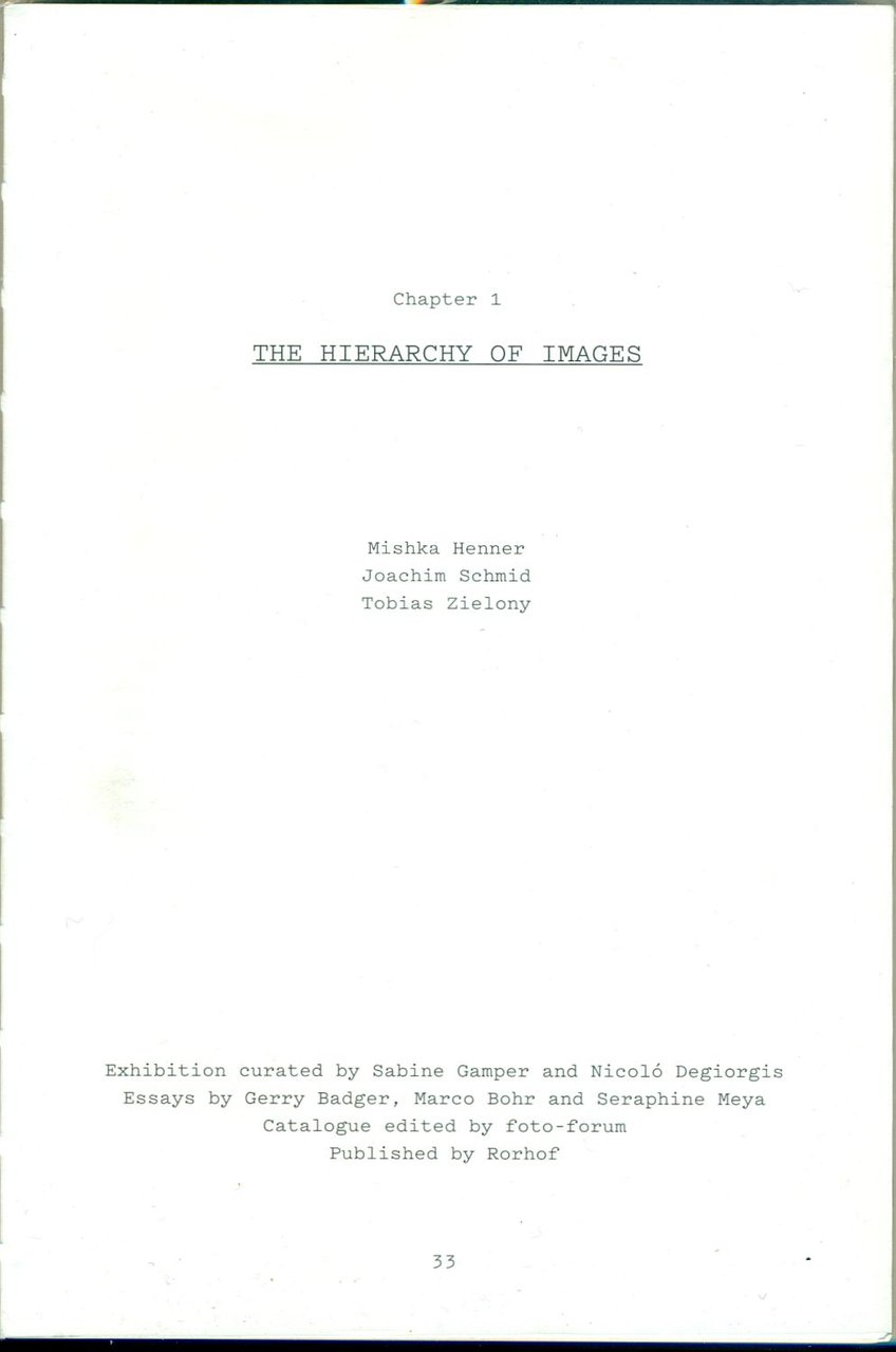 Chapter 1. The Hierarchy of Images | Immagine principale