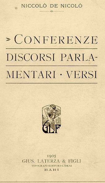 Conferenze - Discorsi parlamentari - Versi | Immagine principale