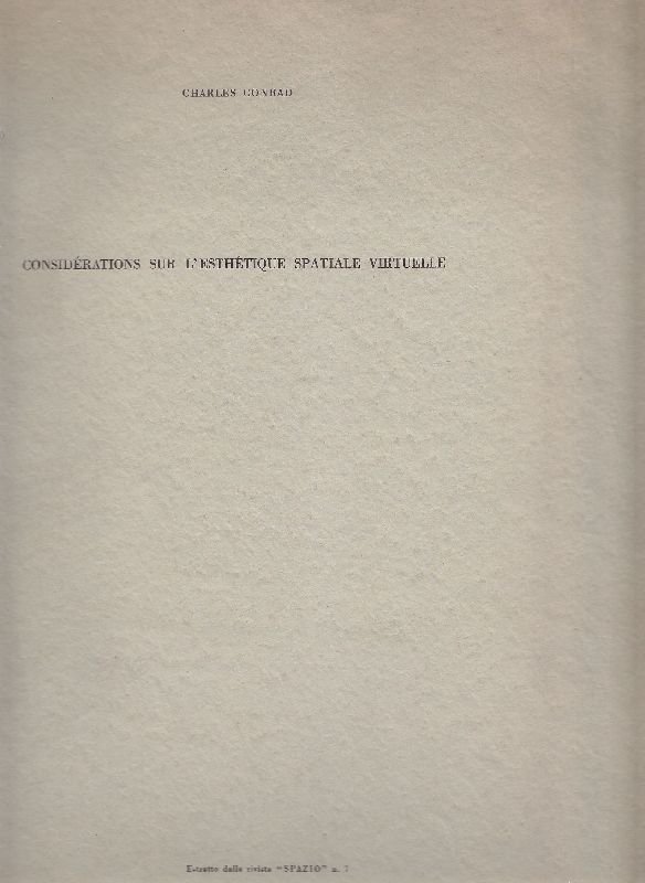 Considérations sur l&amp;#39;esthétique spatiale virtuelle | Immagine principale