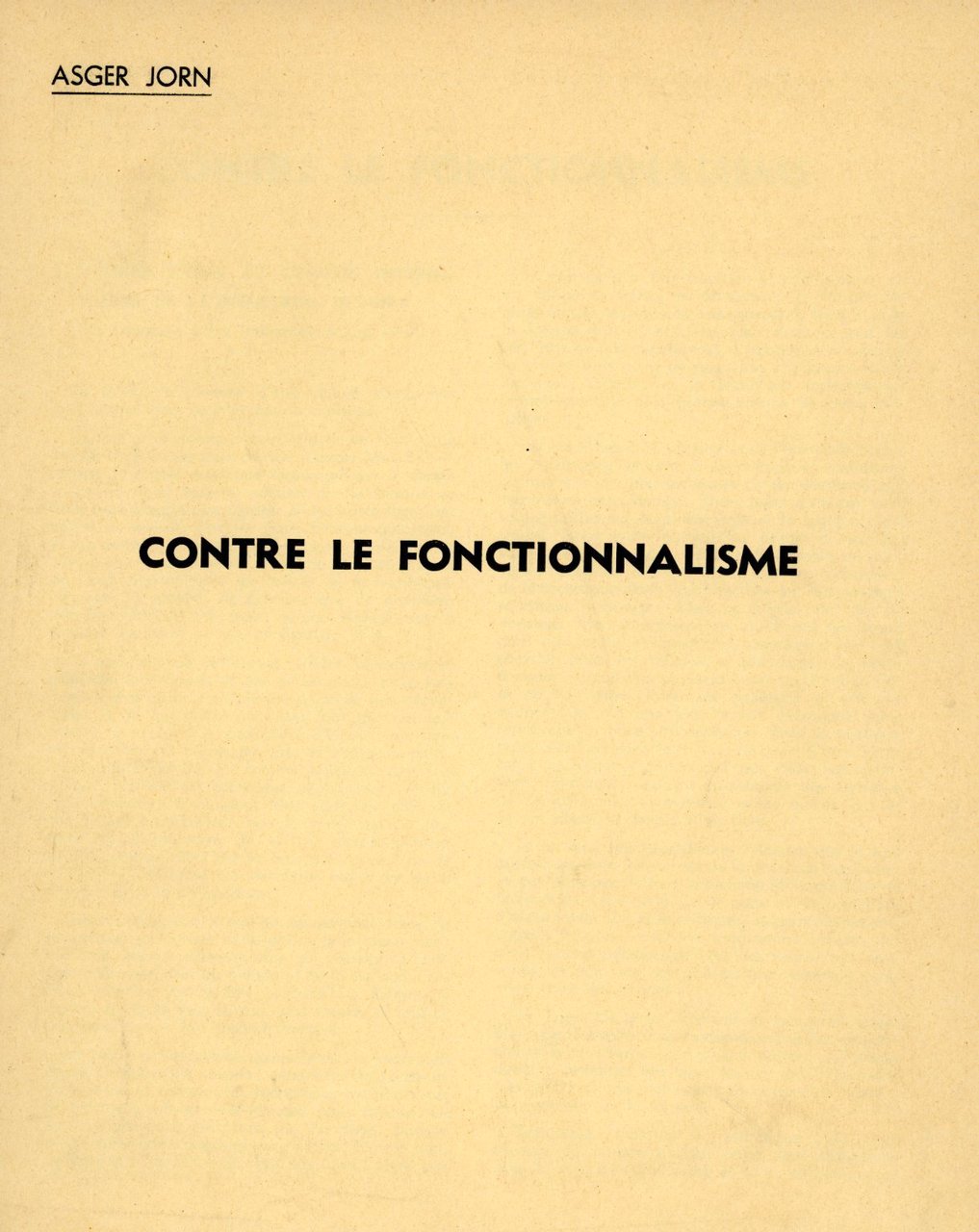 Contre le Fonctionnalisme | Immagine principale