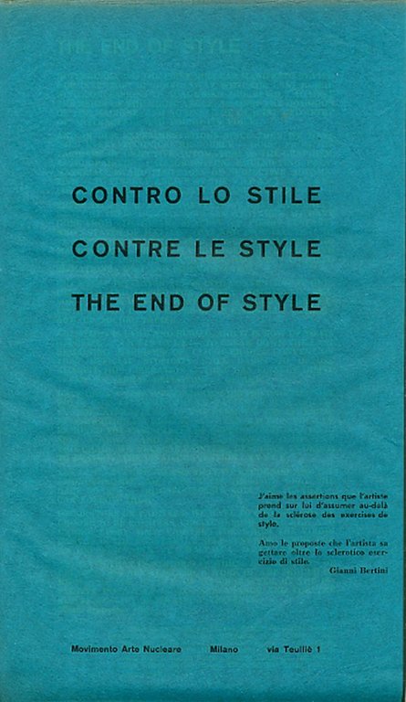 Contro lo stile. Contre le style. The end of style | Immagine Gallery 2