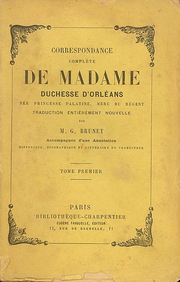 Correspondance complète de Madame Duchesse D&amp;#39;Orléans | Immagine principale