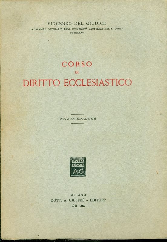Corso di diritto ecclesiastico | Immagine principale