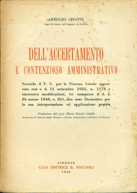 Dell&amp;#39;accertamento e contenzioso amministrativo | Immagine principale
