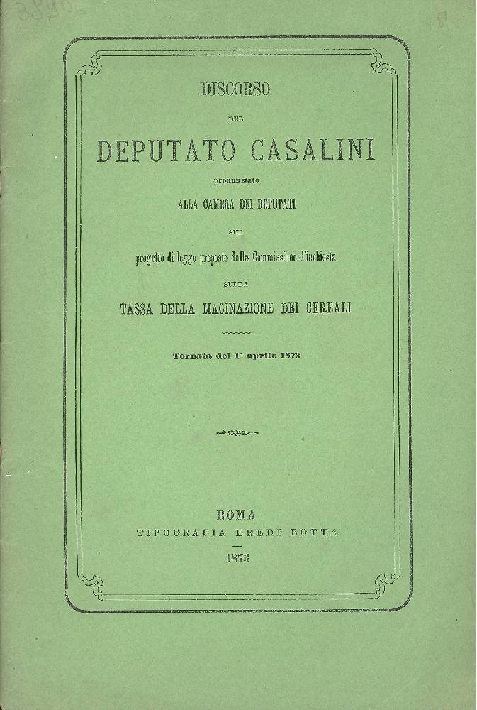 Discorso del deputato Casalini Pronunziato alla Camera dei Deputati sul … | Immagine principale