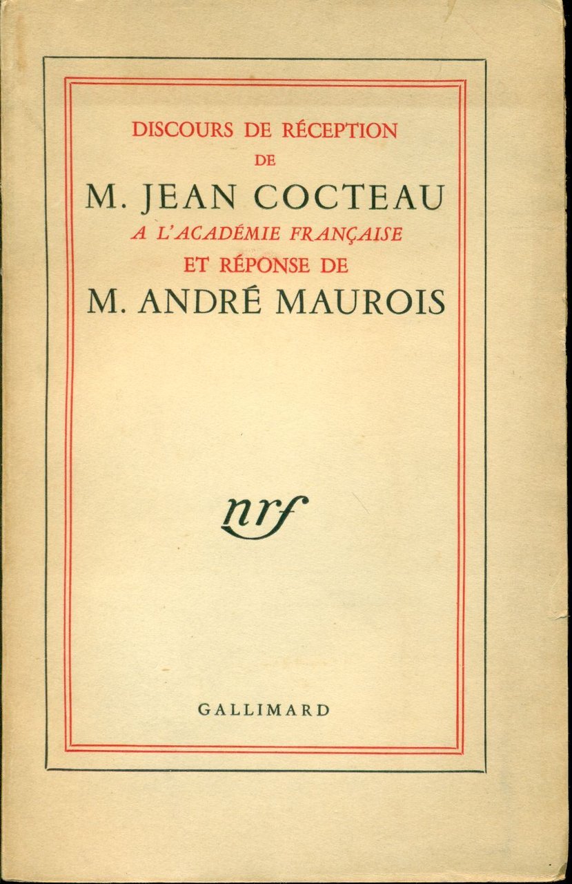 Discours de réception de M. Jean Cocteau à l'Académie Française … | Immagine principale