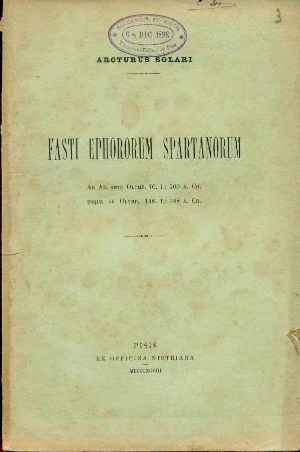Fasti ephororum spartanorum | Immagine principale