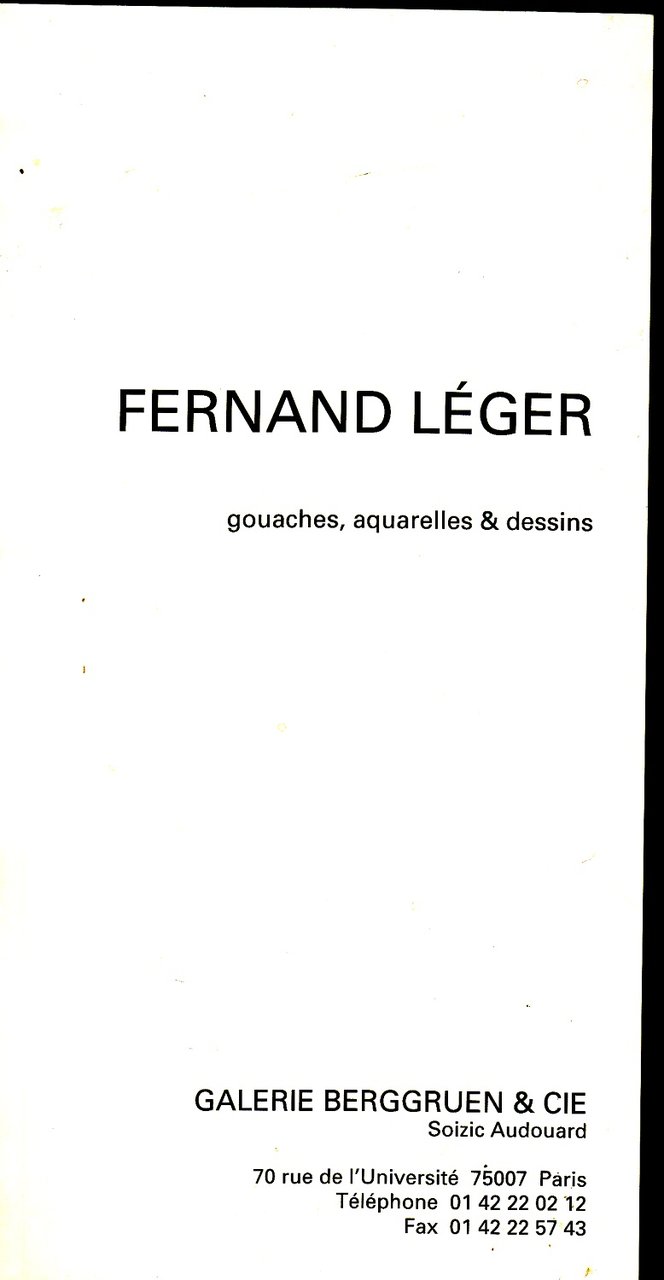 Fernand Léger. Gouaches, aquarelles &amp; dessins | Immagine principale