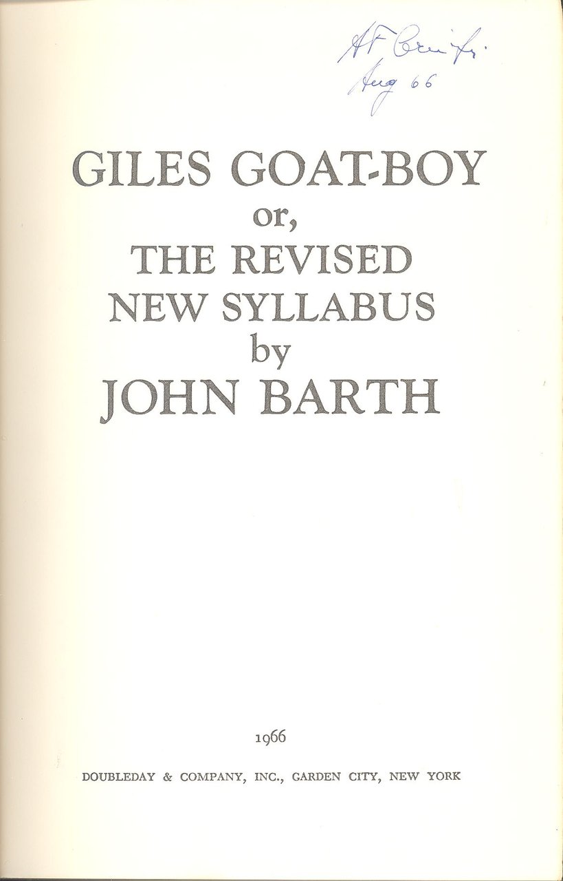 Giles goat-boy or, The Revised New Syllabus | Immagine principale