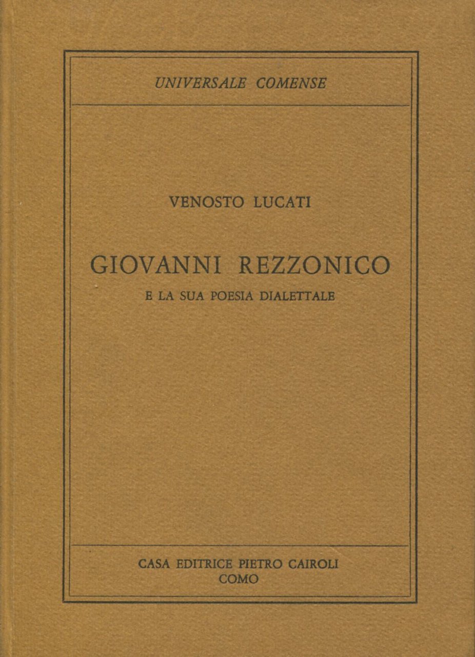 Giovanni Rezzonico e la sua poesia dialettale | Immagine principale