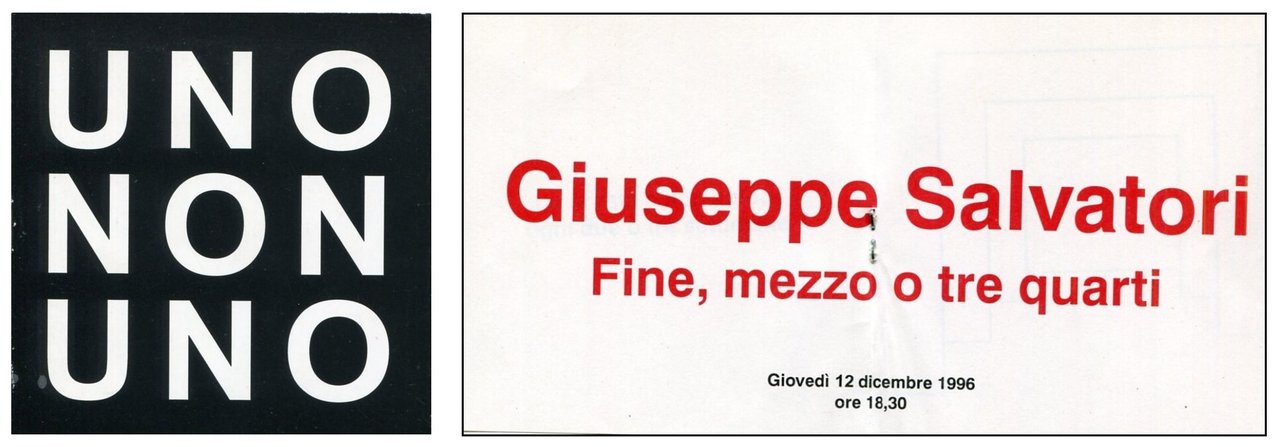 Giuseppe Salvatori. Fine, mezzo o tre quarti. Uno non uno | Immagine principale