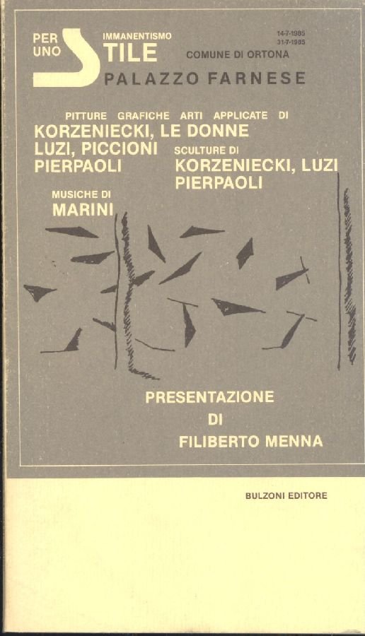 Gruppo di ricerca &amp;quot;Per uno Stile&amp;quot; Immanentismo | Immagine principale