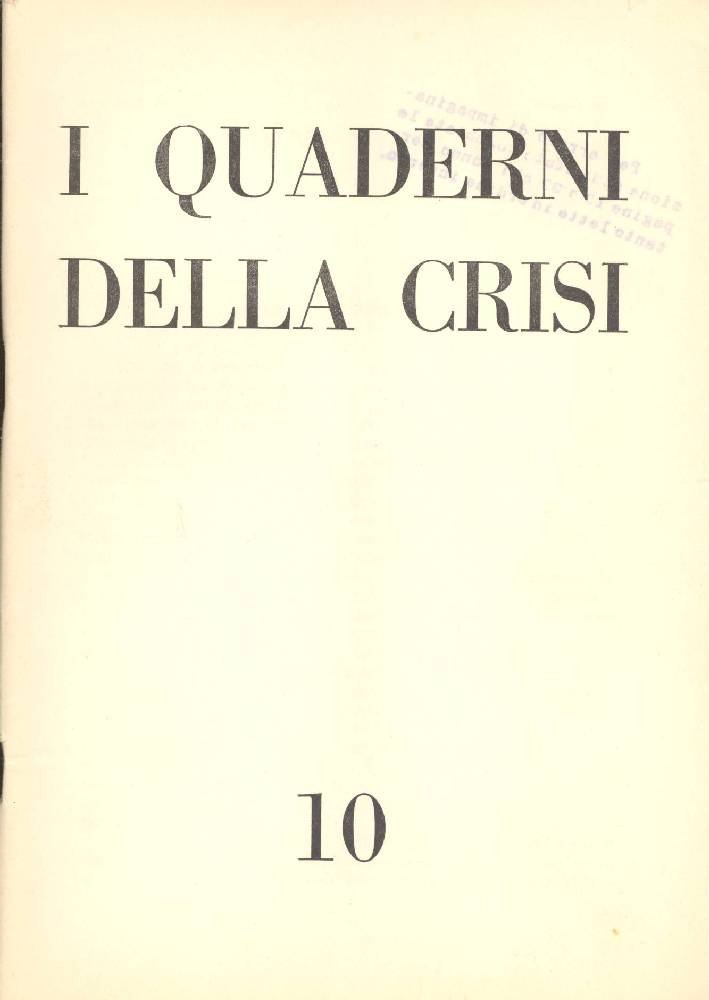 I quaderni della critica. Dicembre 1960 - N.10 | Immagine principale