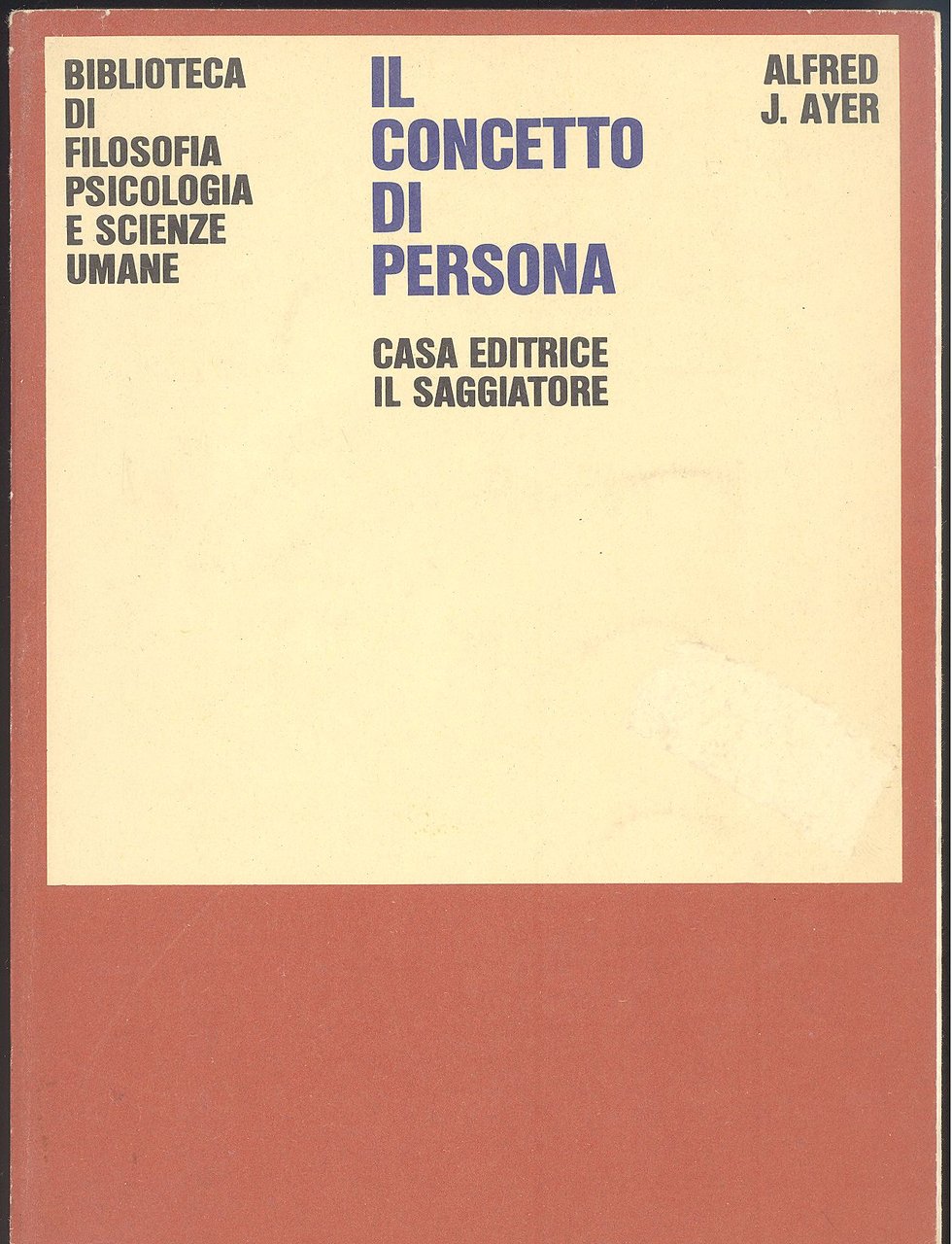 Il concetto di persona e altri saggi. Sottolineature a penna | Immagine principale