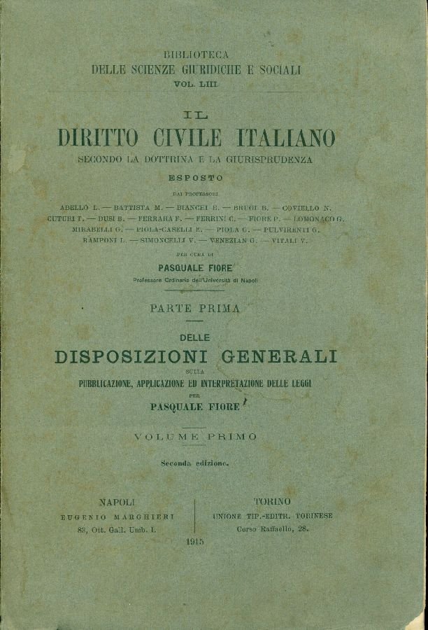Il diritto civile Italianosecondo la Dottrina e la Giurisprudenza. Parte … | Immagine principale