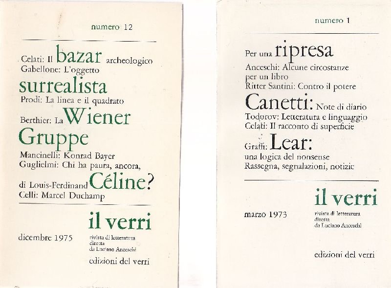 Il Verri. Quinta serie (dal n. 1 al n. 12) | Immagine principale