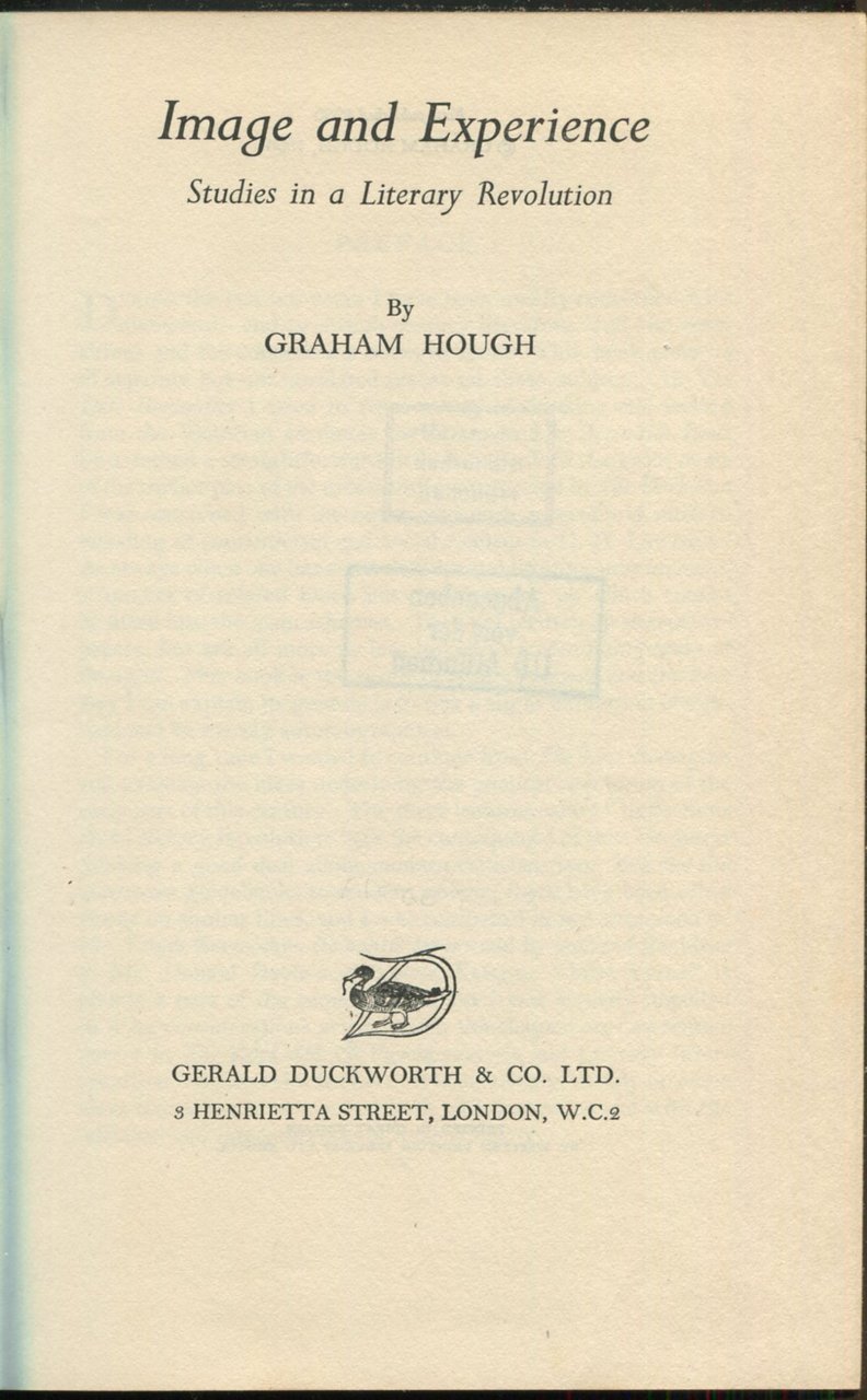 Image and Experience. Studies in a Literary Revolution | Immagine principale