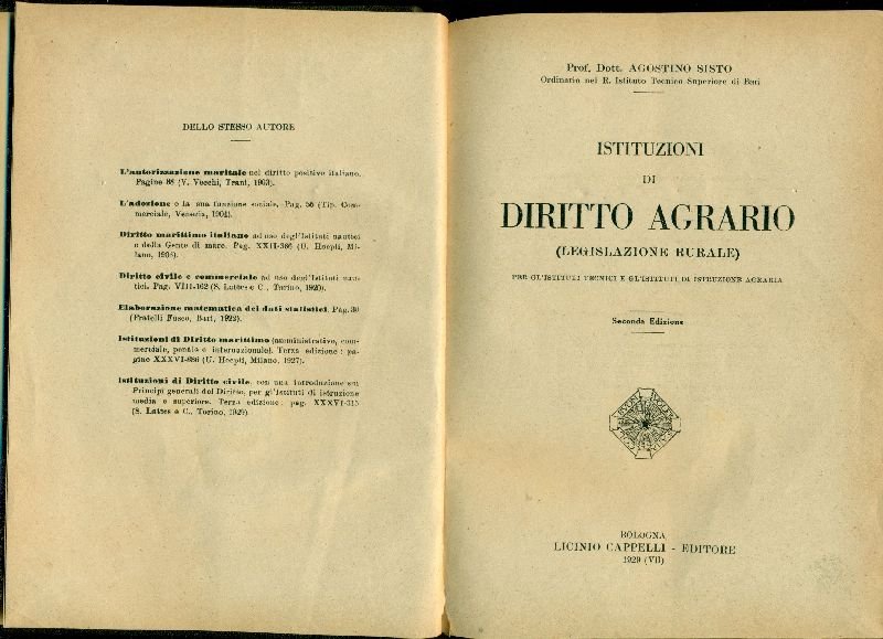 Istituzioni di diritto agrario | Immagine principale
