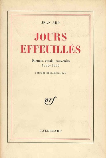 Jours effeuillés. Poèmes, essais, souvenirs 1920-1965 | Immagine principale