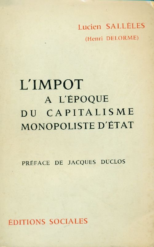 L&amp;#39;impot a l&amp;#39;époque du capitalisme monopoliste d&amp;#39;état | Immagine principale