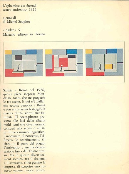 L'éphemère est éternel. Teatro antiteatro, 1926 | Immagine principale