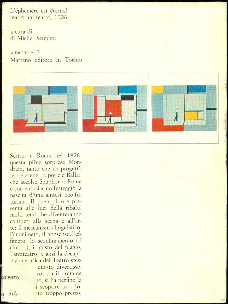 L'éphemère est éternel. Teatro antiteatro, 1926 | Immagine principale