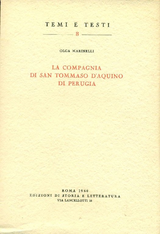 La Compagnia di San Tommaso D&amp;#39;Aquino di Perugia