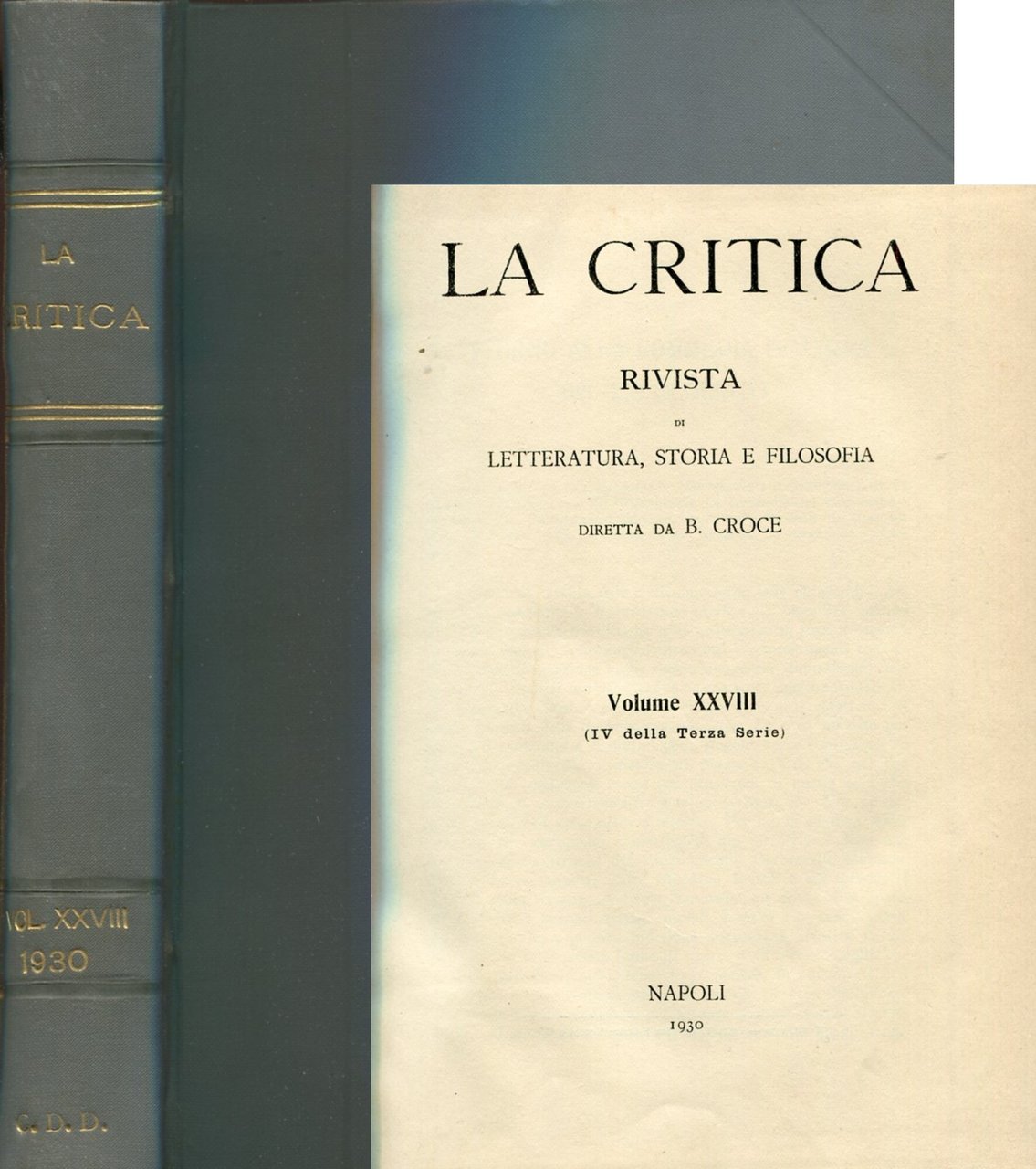 La Critica. Volume XXVIII (IV della Terza Serie), 1930. Annata … | Immagine principale