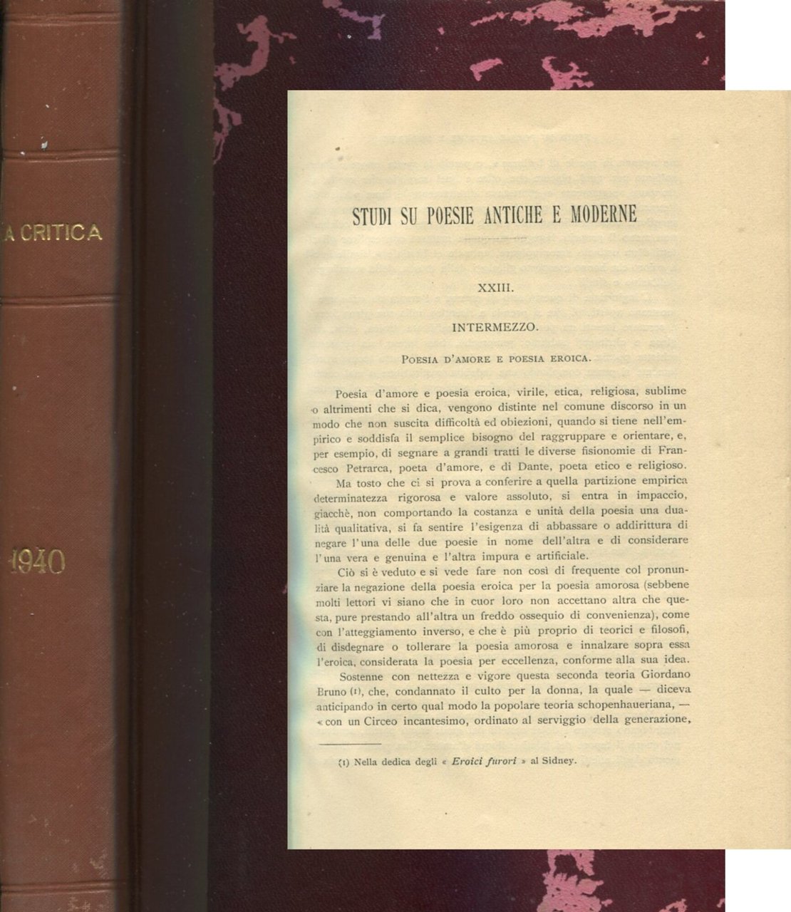 La Critica. Volume XXXVIII (II della Quarta Serie), 1940. Annata … | Immagine principale
